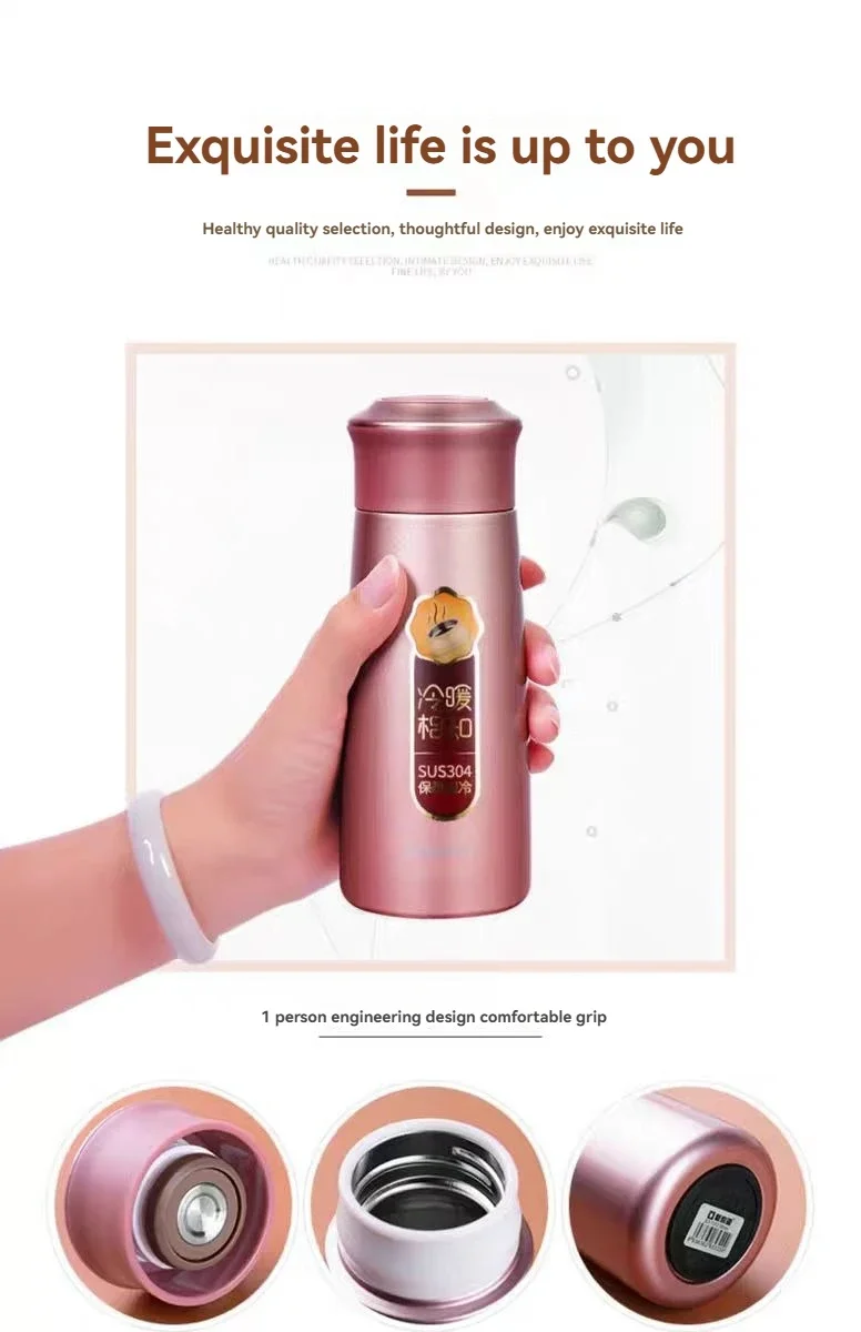 

390ML Thermal Cup Thermos Water Bottle Coffee Double Wall 304 Stainless Steel Coffee Cup Tea Vacuum Flask Portable Thermos Mug