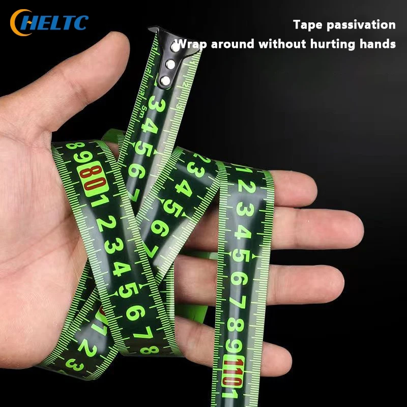 1*Fluorescence Tape Measure 3/5M Wear Resistant Thickened Portable Tape Measure Steel Tape Measure High Precision Ranging Tool