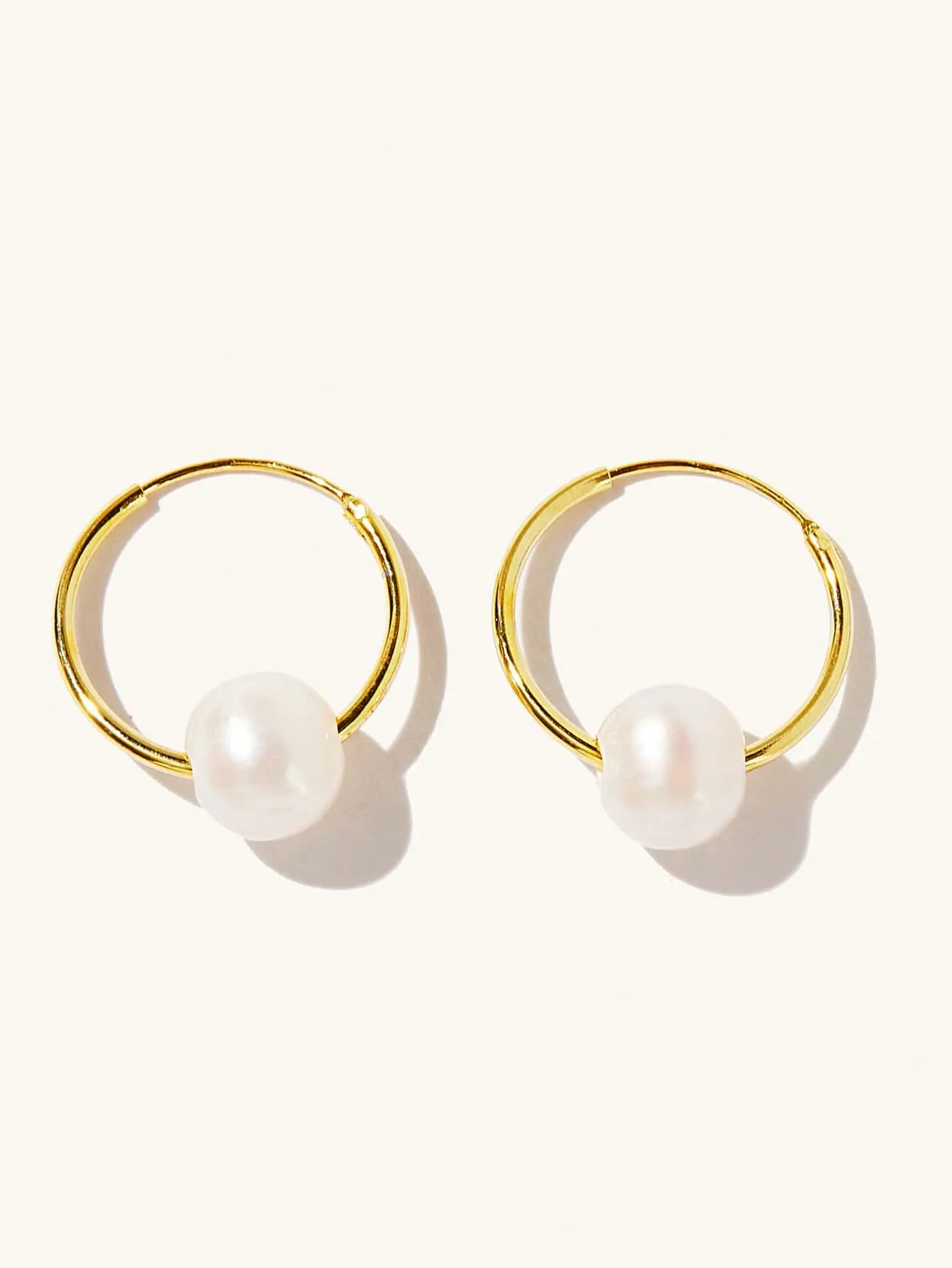 

925 Sterling Silver Freshwater Cultured Pearl Hoop Earrings Fashion Simple Jewelry Gifts For Women Girl