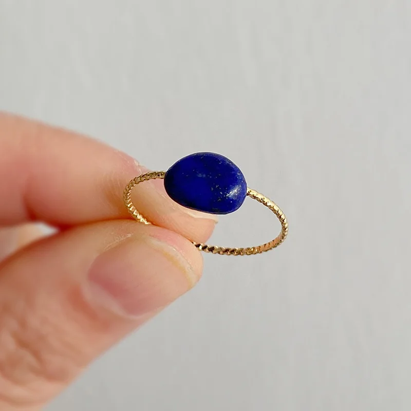 New Simple Irregular Stone Rings Random Shape Natural Stone Rose Quartzs Rings For Women Finger Rings Party Wedding Jewelry Gift