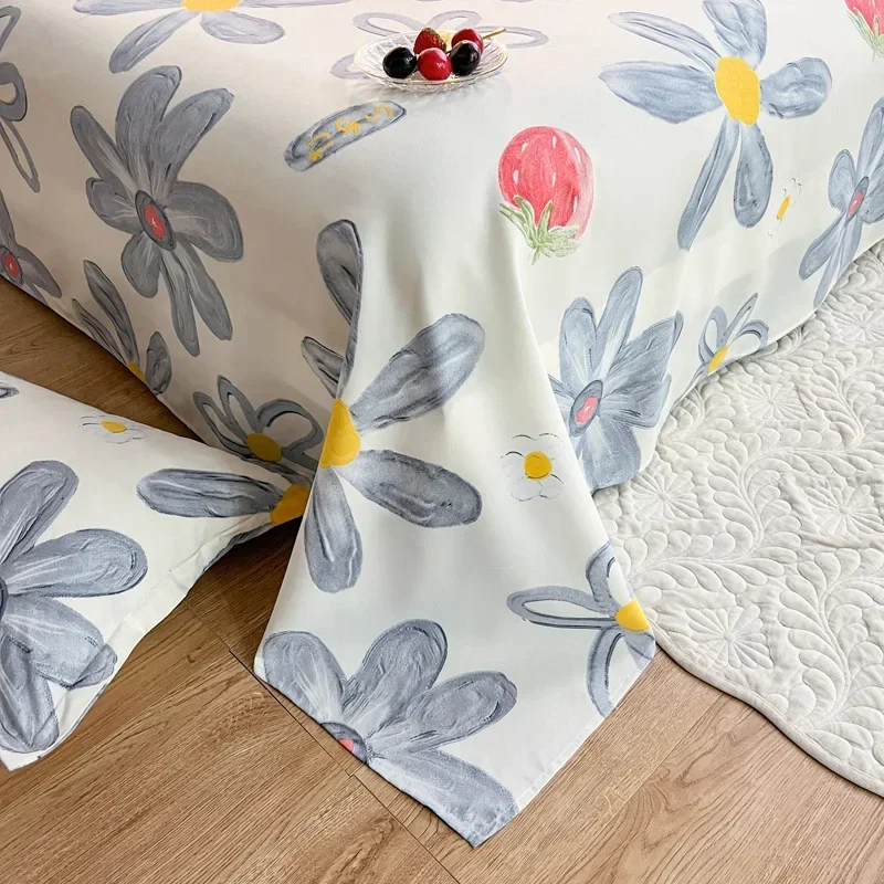 

Ins Washed Cotton Bed Sheet Single Piece Summer Single Student Dormitory 1.5m New Bed Sheet Home Textile Accessories