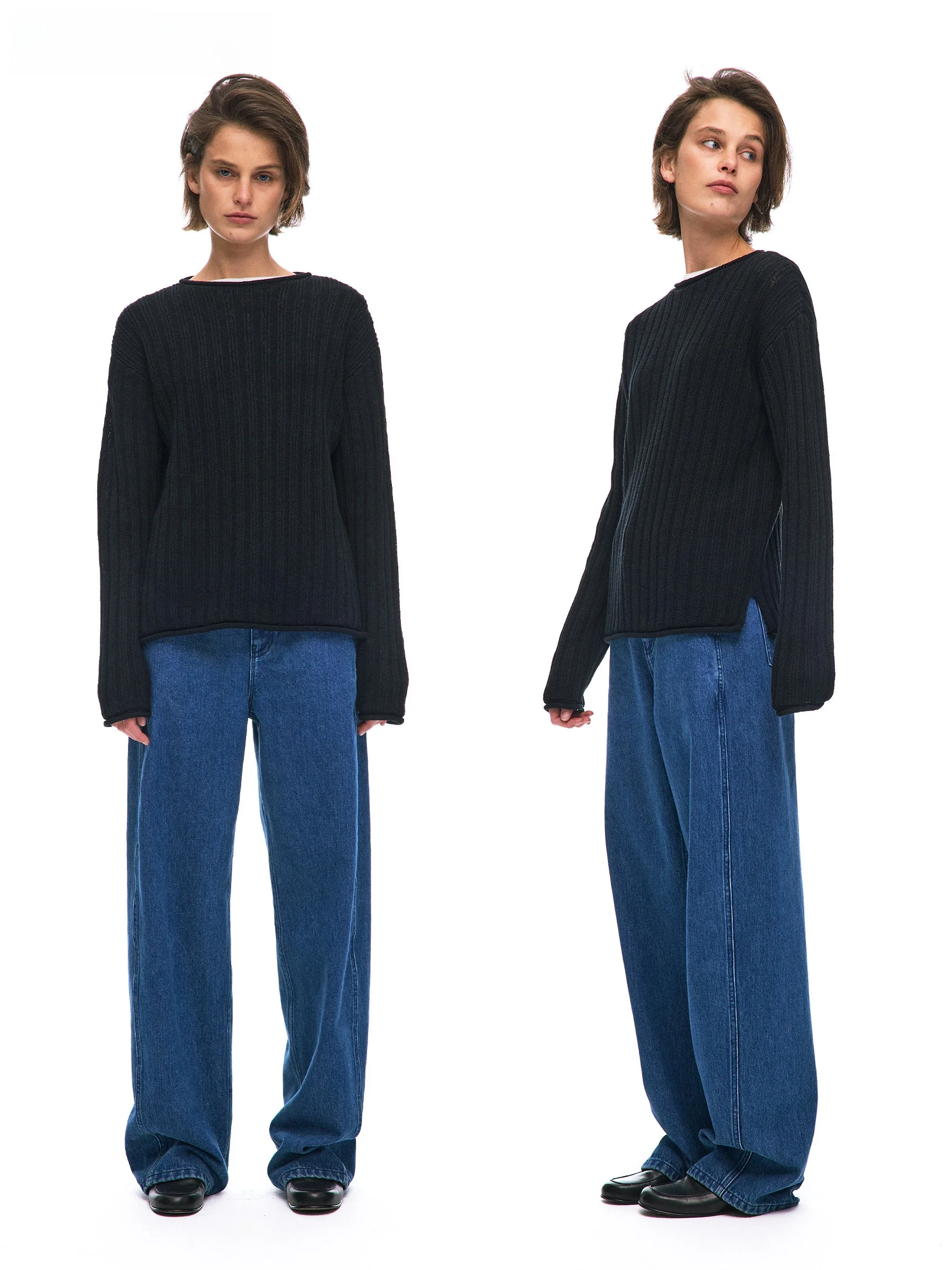 

Loose oulder Drop oulder Striped Knitwear Casual Sle Women's Long Sve round Ne Breathable Cotton Blend Top