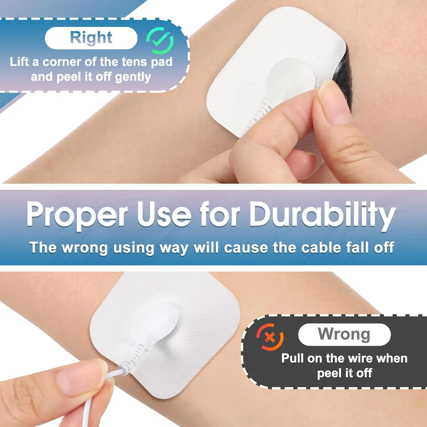 TENS Unit Replacement Pads, 10/30/50PCS Snap Electrode Pads, Self-Adhesive Electrode Reuse More Than 30 Times, with TENS Devices view 4