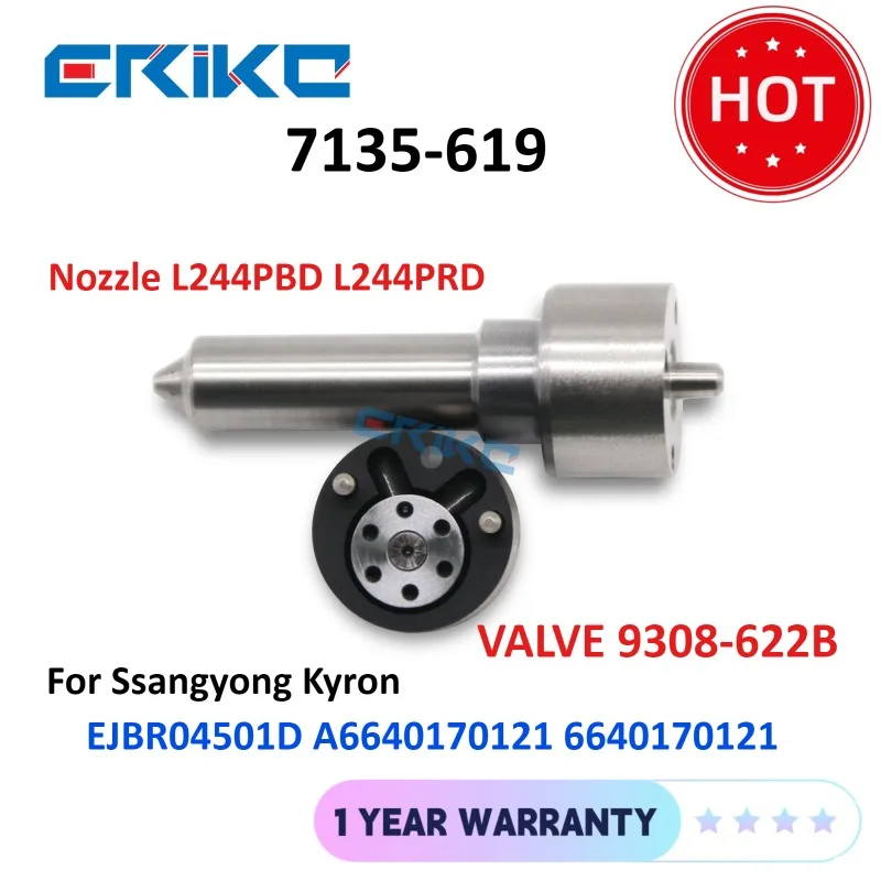 

Ремкомплект клапана 9308-622B 7135-619, форсунка инжектора L244PBD L244PRD для Ssangyong Kyron EJBR04501D A6640170121 6640170121