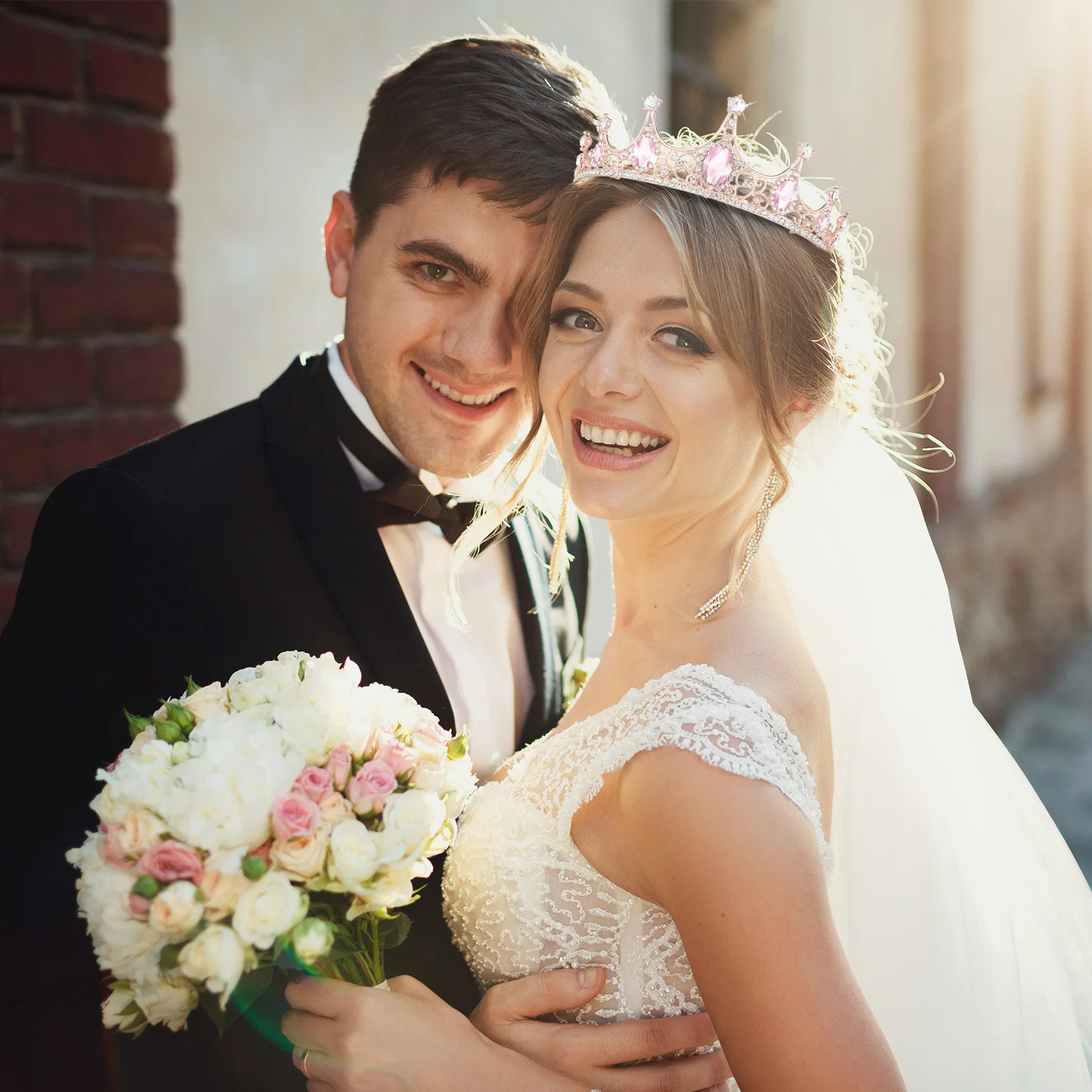 

2pcs Bride Tiara Wedding Crown Rhinestone Hair Jewelry Alloy Queen Crown For Women Girls Bridal Headband Celebration Party