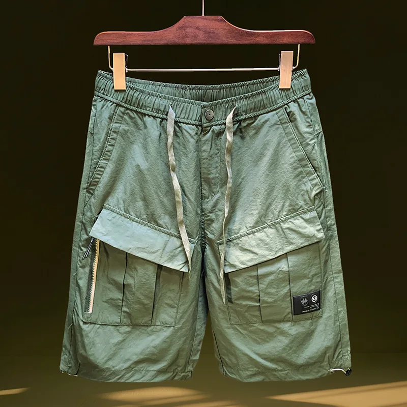Work shorts men's trendy brand loose summer thin, 2025 new quick drying multi pocket casual shorts