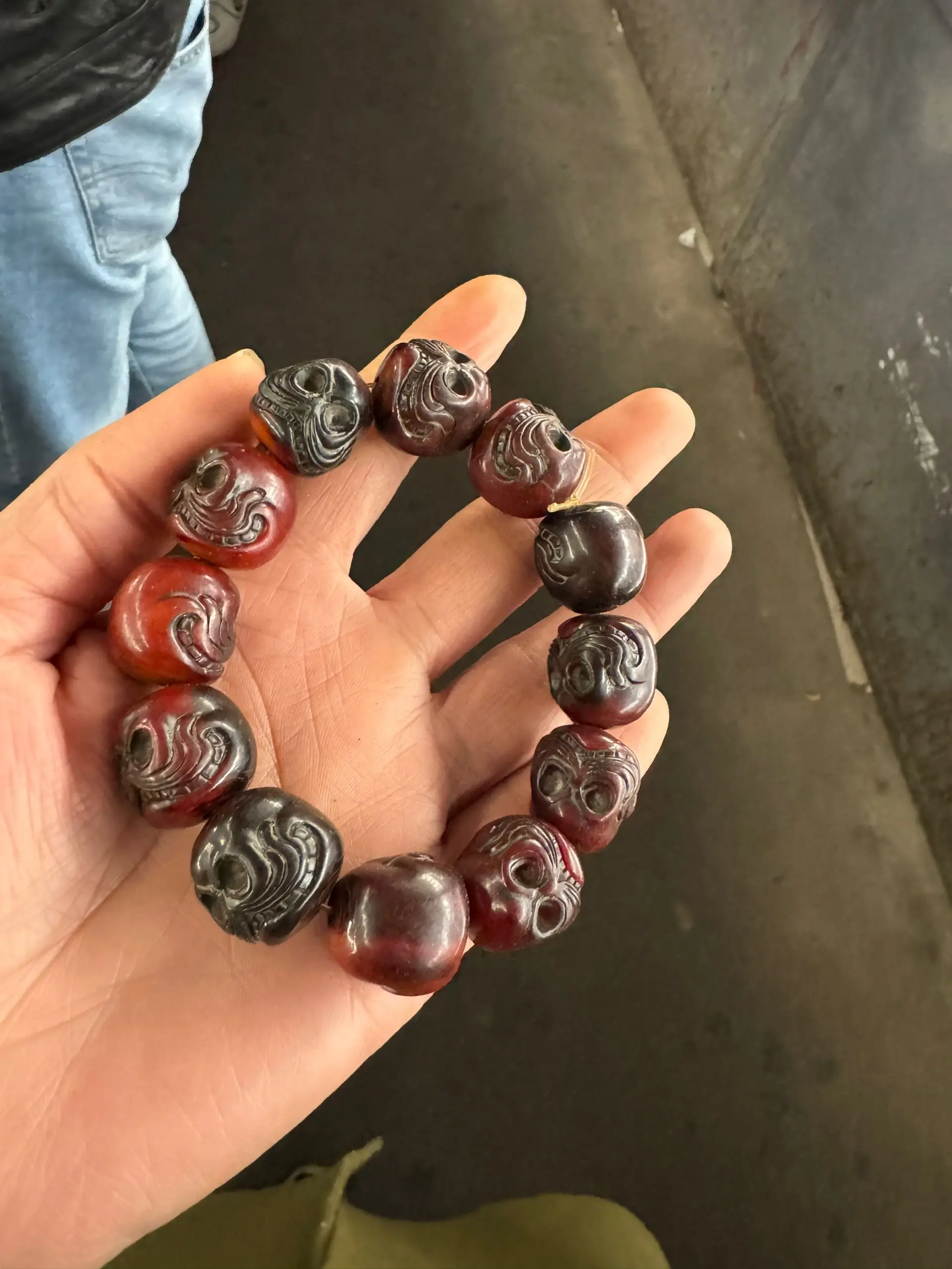 Natural Cowbone/Carved Bracelet, Chinese Civilization Buddha Head Carved with Fine Craftsmanship