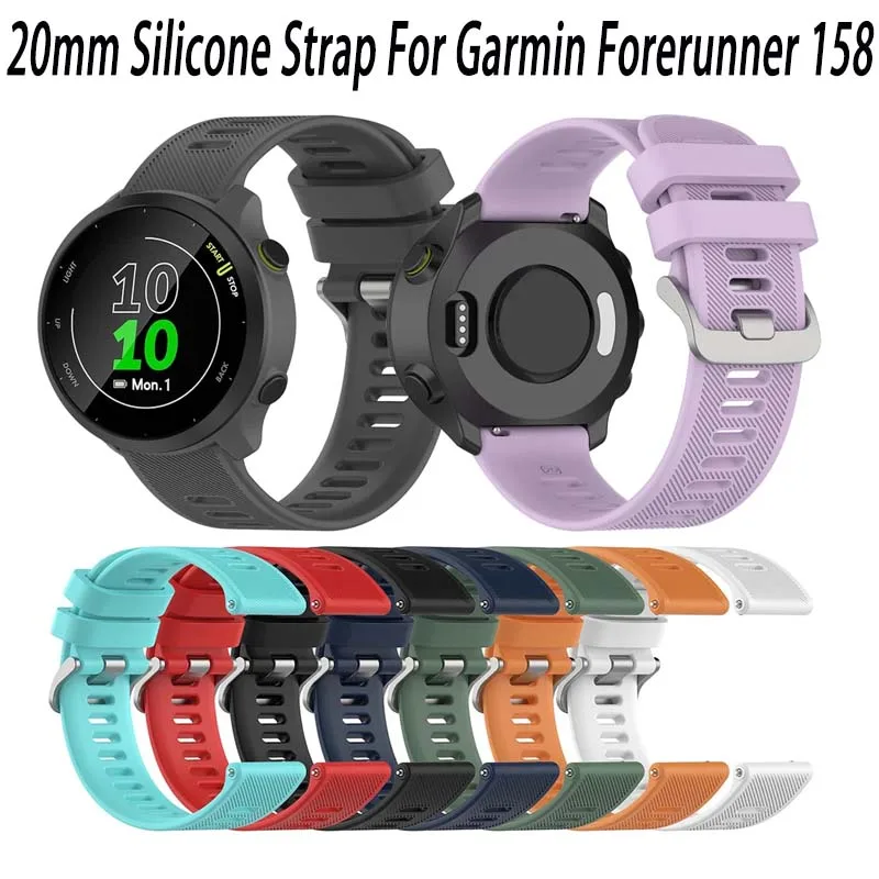 Correas de reloj de 20mm para Garmin Forerunner 158, pulsera deportiva de silicona para Polar Ignite, correas de reloj para Forerunner 55