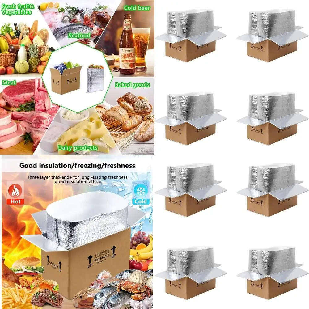 

Набор из 4 термоизолированных коробок для доставки 9x7x4 дюйма с маслостойким покрытием для горячих и холодных продуктов, многоразовые контейнеры-холодильники для перевозки деликатесов, малые