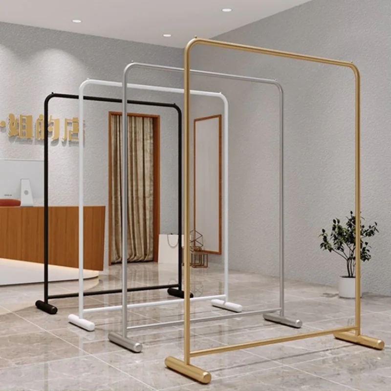 

Custom. Recommend Clothing Store Display Stand Unisex Wear Shelf Live Studio Floor Hanger Mobile Island Shelf Gantry Clothes Rac