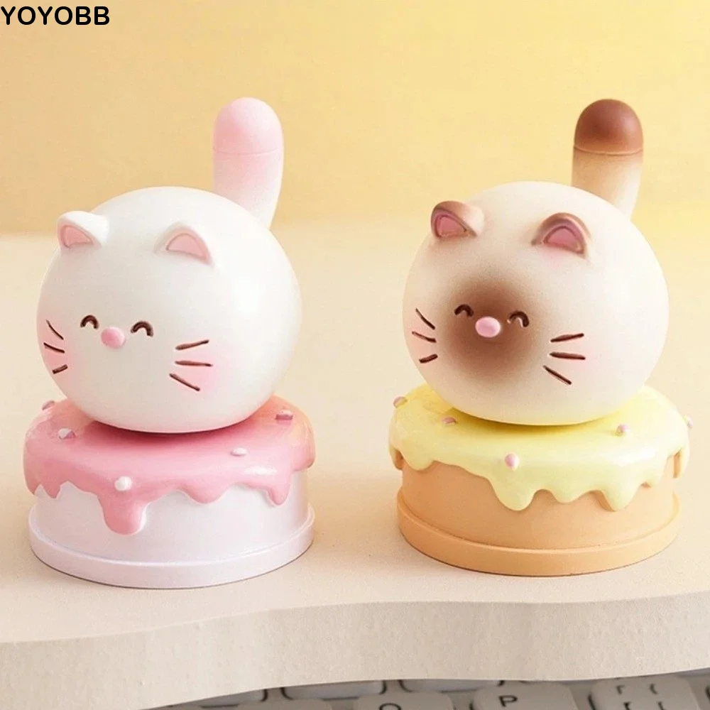 Creative 360° Rotatable Siamese Cat Statue Multicolor Lucky Kitty Rotating Figurine Resin Exquisite Table Ornament Home Decor