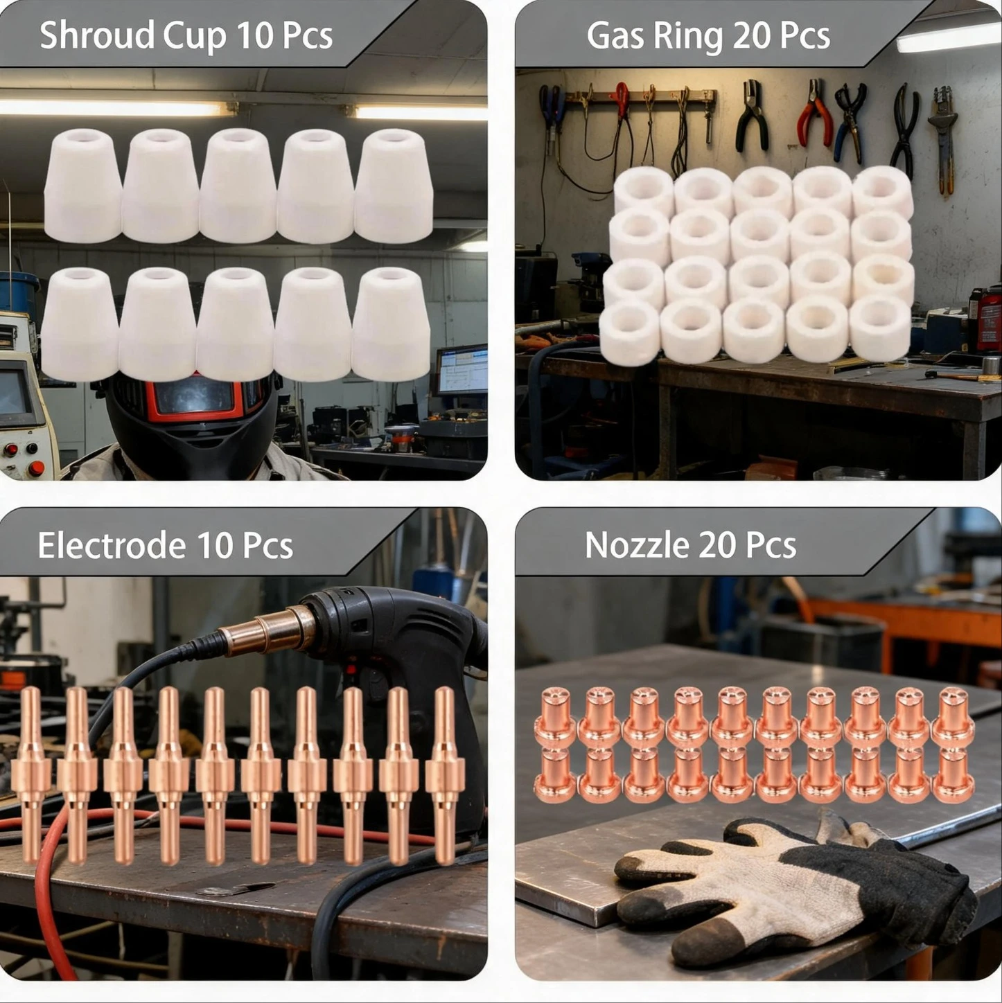 60Pcs PT-31 Plasma Cutting Torch Electrode Nozzle Kit, Consumables for CUT-40 CUT-50D CT-312 Plasma Cutter