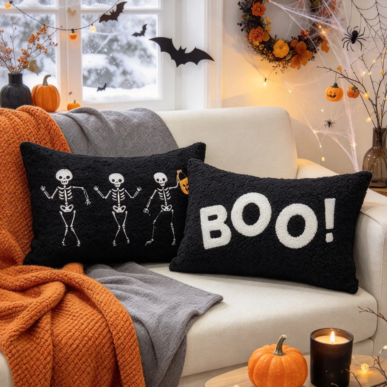 30x50cm Halloween Black Pillowcase Cojines Pumpkin Funny Pillow Cover Ghost Magic Festival Decoration Cushion Covers Decor Home
