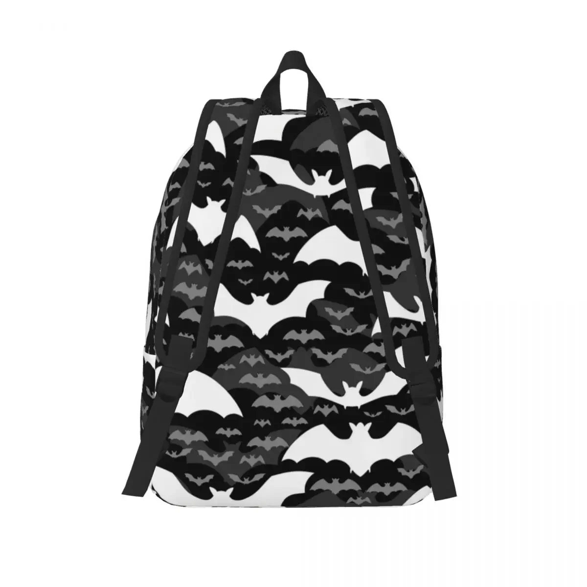 Mochila informal con estampado de murciélago para hombre y mujer, bolsa de lona con estampado de murciélago volador, Animal de trabajo para estudiantes, para ordenador portátil y de noche