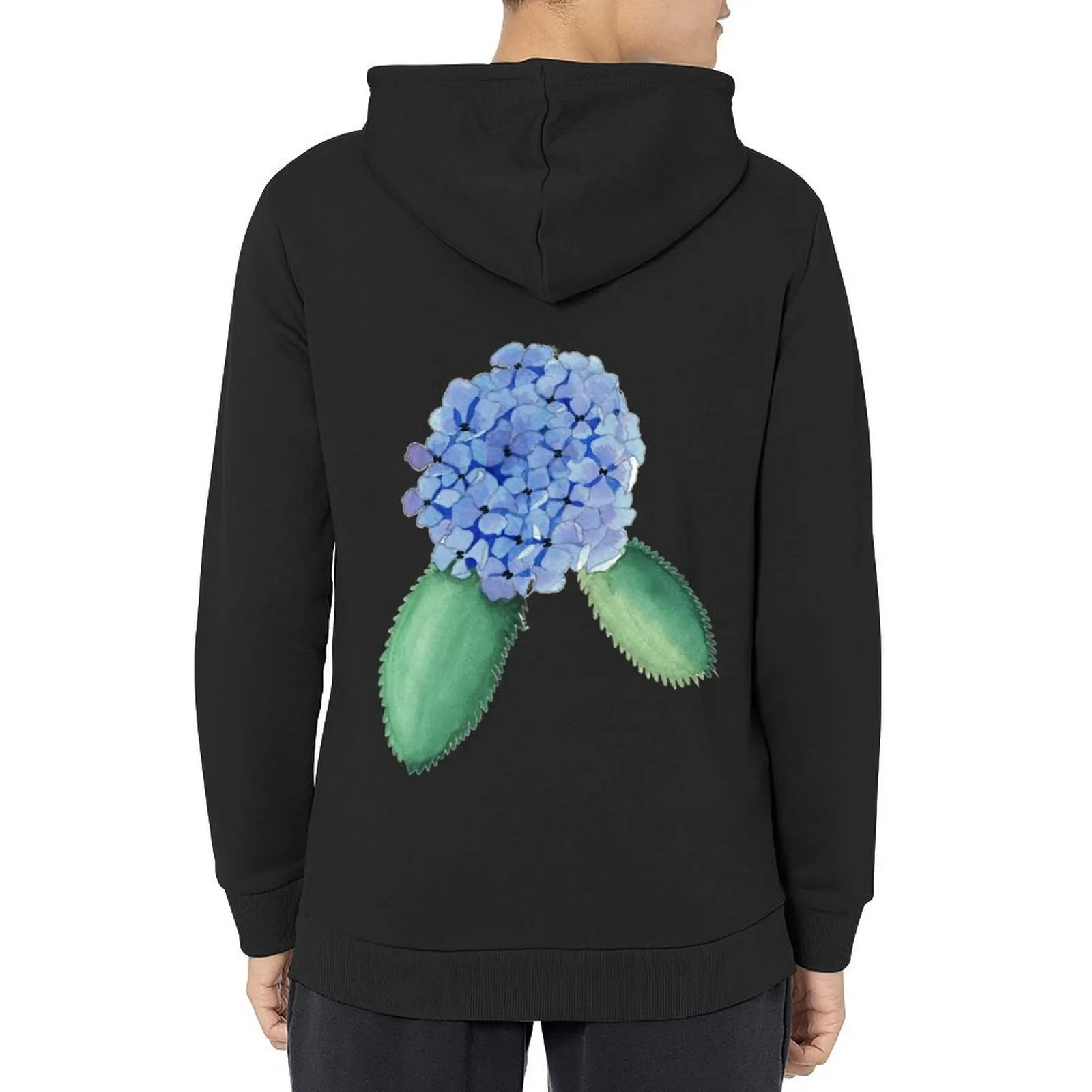 

Blue Hydrangea Watercolor Painting Hoodie mens clothes men's sweat-shirt set men's winter sweater men clothing hoodie