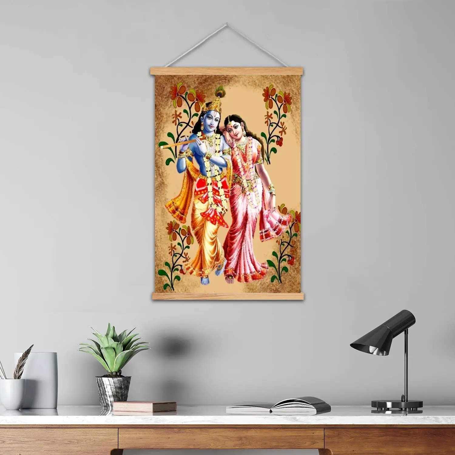 radha krishna Framed Wall Painting Canvas Art Poster and Wall Art  Modern Family Bedroom Decor Posters,Decorative painting
