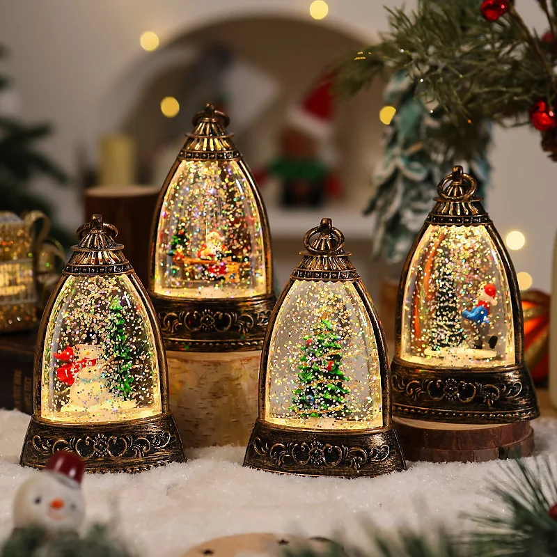 

Рождественское украшение, конус Санта-Клауса, снежный шар, светодиодная настольная лампа, праздничный золотой ветровой светильник, подарок для домашнего офиса, декор для рождественской вечеринки