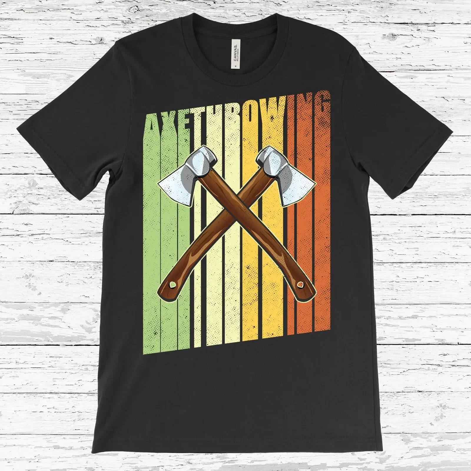 Vintage Striped Axe Throwing T Shirt Cool Hatchet Thrower for Hobby Competition Lover Birthday Present vintage Washed Casual