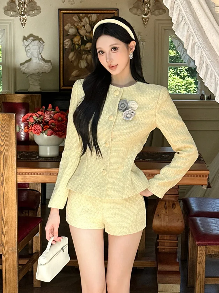 

Высококачественный французский маленький ароматный твидовый комплект из 2 предметов для женщин, роскошная куртка, пальто + юбка, комплект женской милой одежды из двух предметов