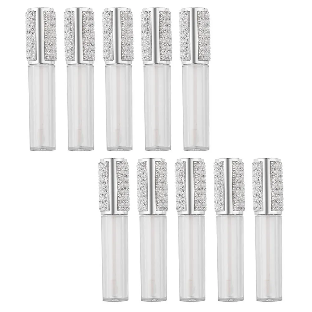 Tubes de brillant à lèvres vides, bouteilles rechargeables en verre transparent, Mini conteneurs de baume à lèvres, stockage pour maquillage DIY, 10 pièces
