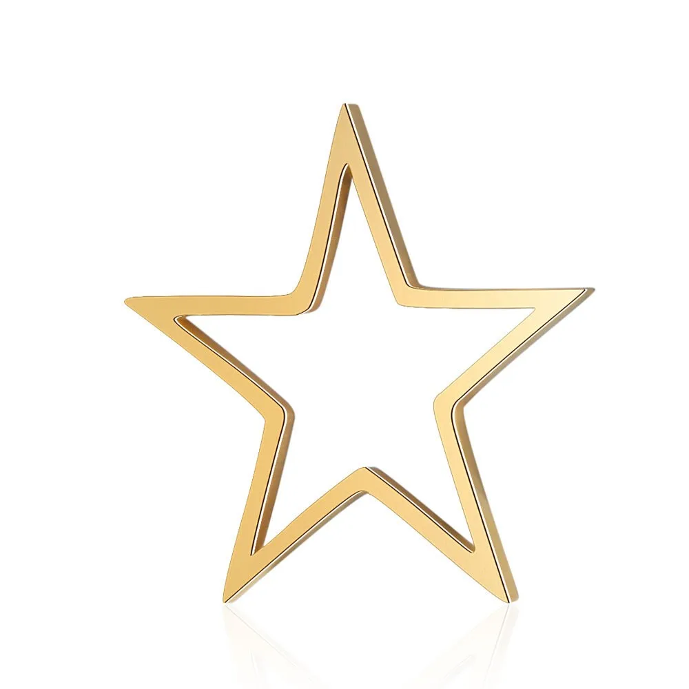 5pcs/Lot Stainless Steel High Polish Star Shaped Charms Pendants for DIY Fashion Jewelry Making Bracelets Necklaces Accessories