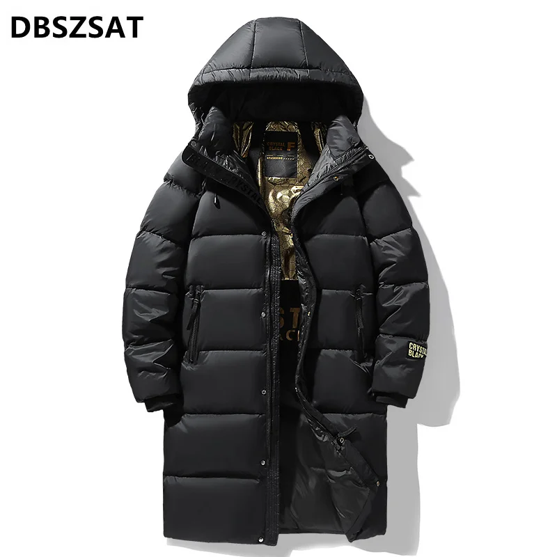 2025 Winter Jackets Hooded Casual Long Down Jackets Thicker Warm Parkas New Male Outwear Winter Coats Slim Fit Jackets Size 4XL