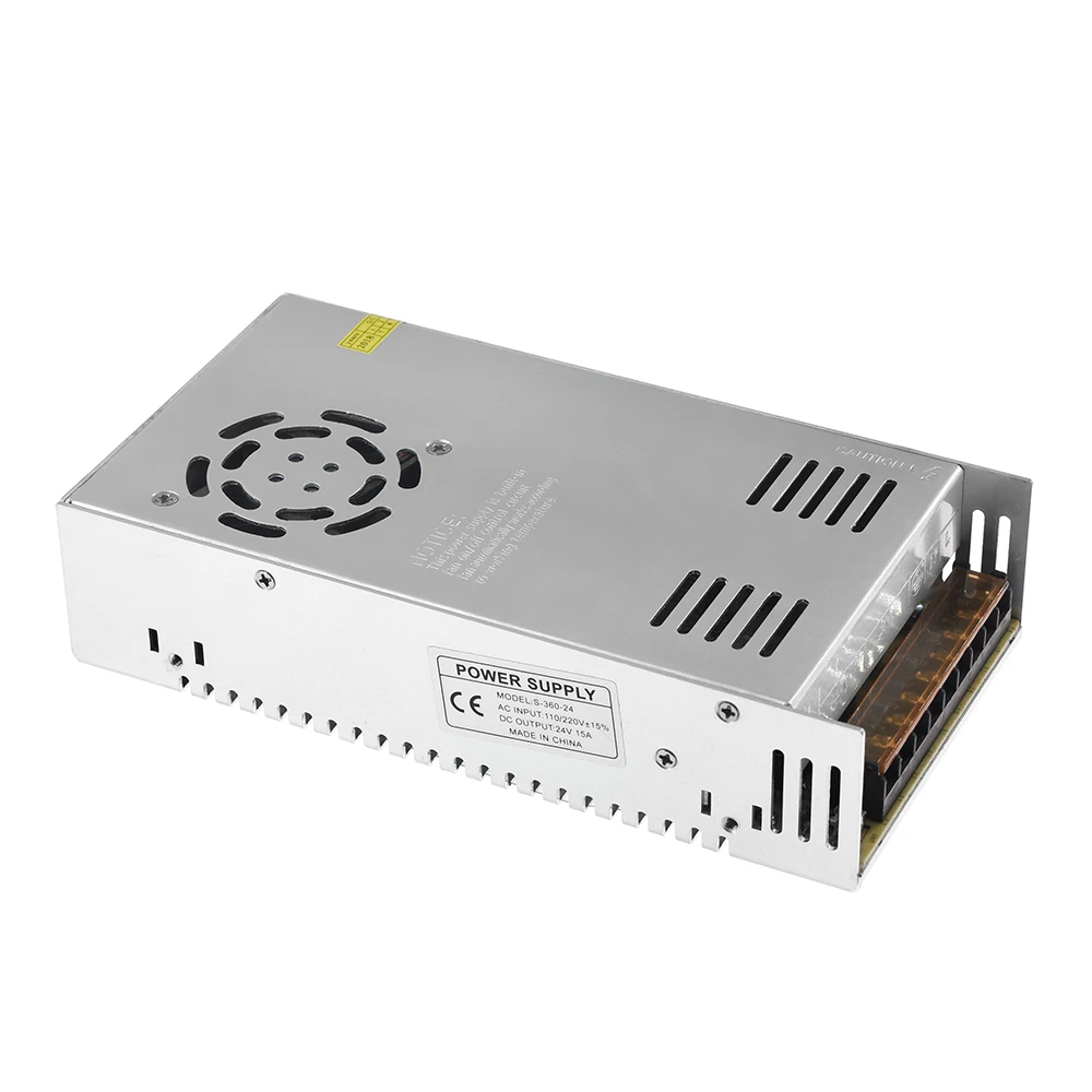 Switching Power Supply DC24V 12V 360W Lighting Transformer AC 100-240V Power Adapter For CNC 3D Printers
