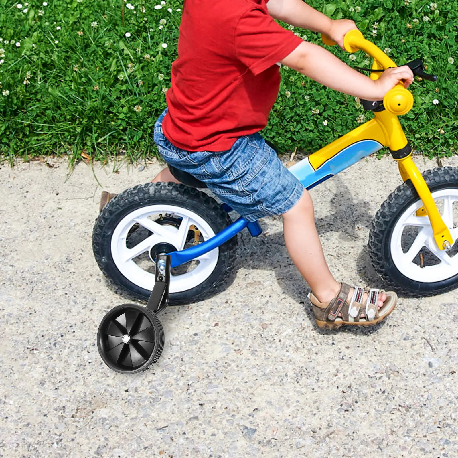

1Pair Heavy Duty Steel Plastic Bike Training Wheels for Kids Bicycle Stabiliser Easy Install Balance Learning Aid Replacement