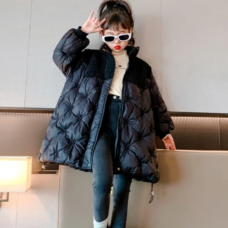 Girls Down Coat Jacket Cotton Outwear 2023 Loose Warm Thicken Winter Skiwear Windproof Teenagers Children\'s Clothing