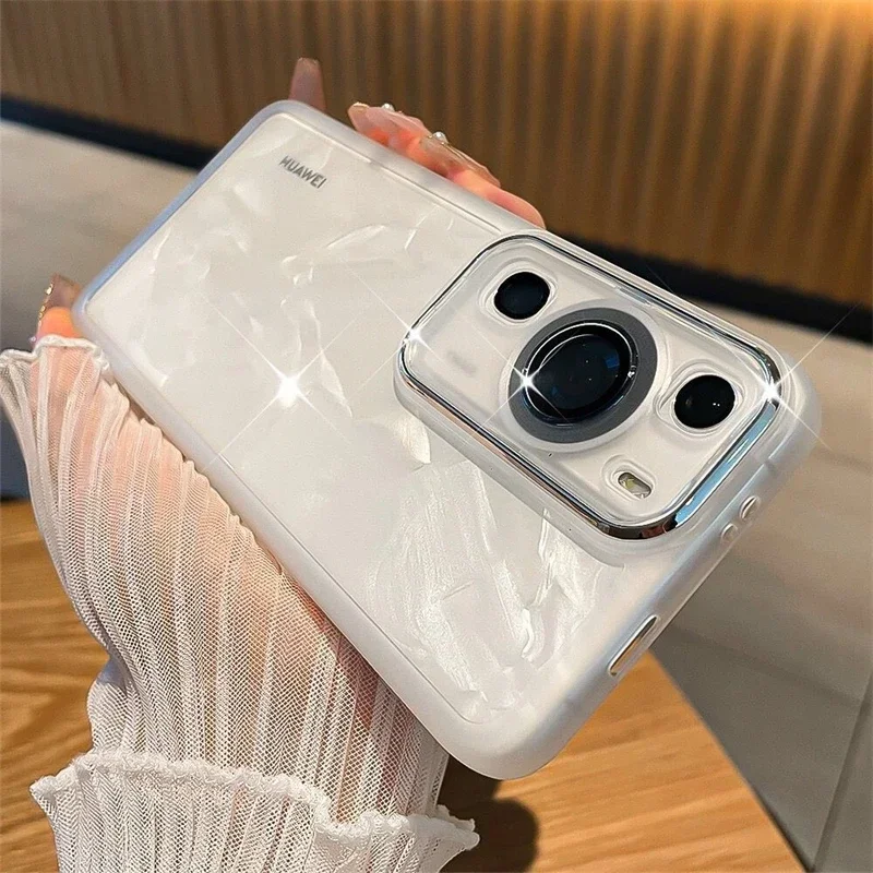Capa para huawei p60 pro caso tpu silicone macio transparente caso de telefone para huawei p 60 60pro proteção da câmera à prova de choque pára-choques