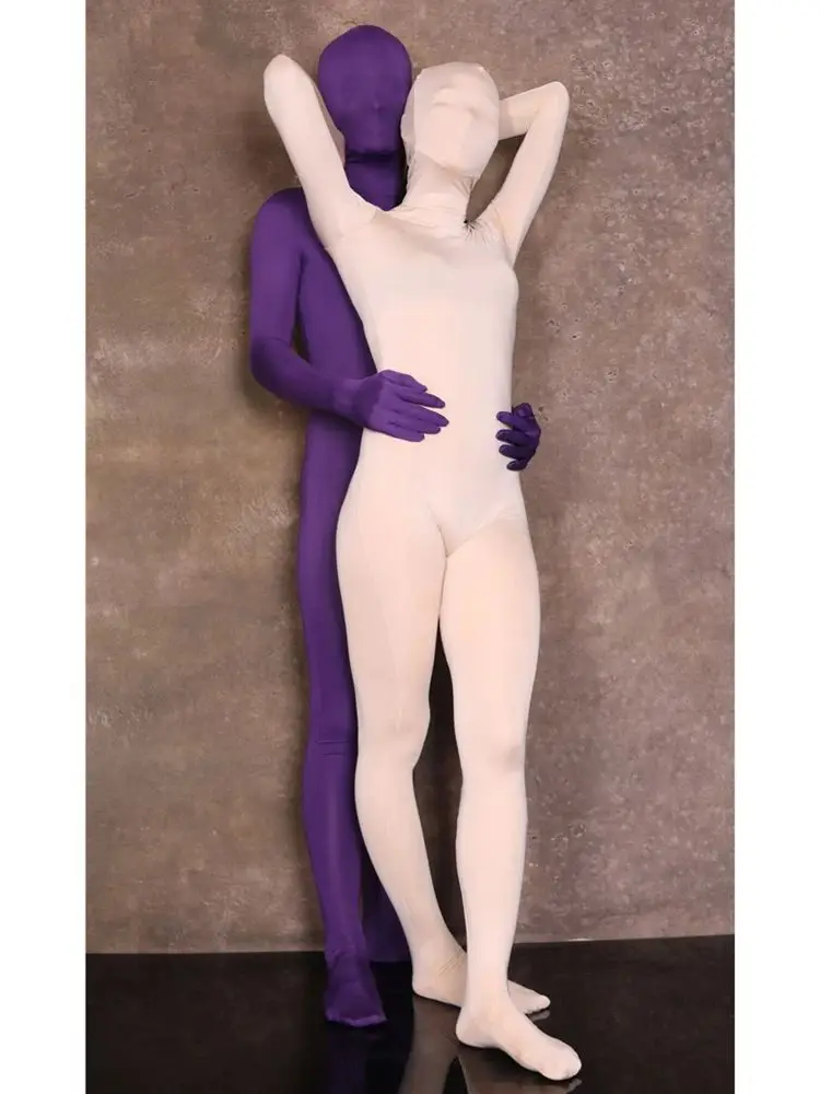 Separated Fingers Elastic Catsuit Bodystocking Tights Full Coat Zentai Bodysuit Leotard Conjoined Unitard Cosplay Jumpsuit Body