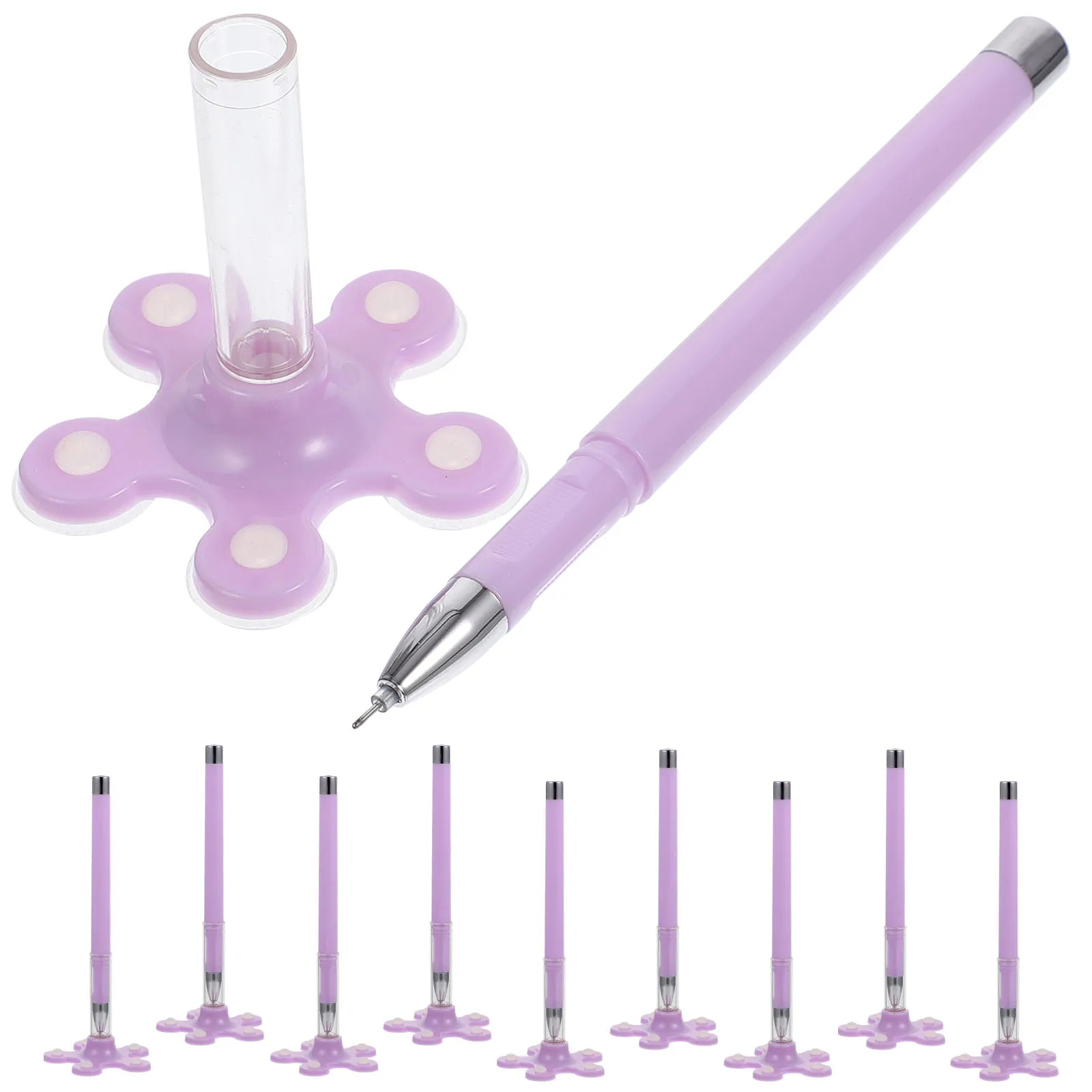 

10pcs Phone Holder Multifunctional Plastic Pens Medium Point Smooth Writing Gel Pen For Office Stationery Suction Cup Stand