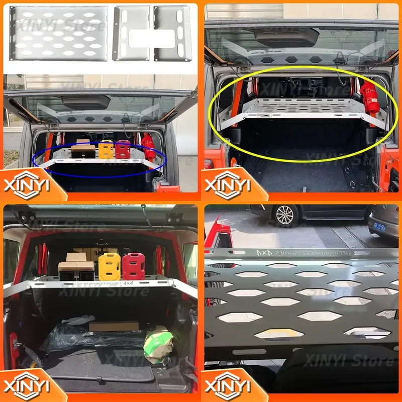 Foldable Aluminum Alloy Tailgate Table Cargo Storage Shelf for Jeep Wrangler JL 2018+ JL1070