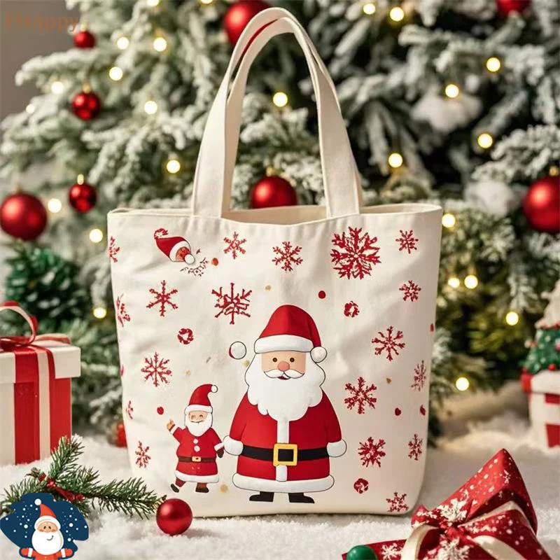 Santa Claus Gift Christmas Eve Apple Versatile Handheld Sail Bag Gift Bag