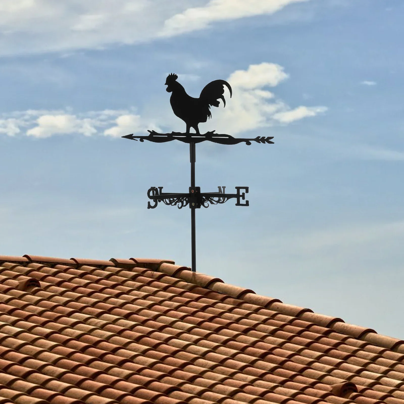 New Outdoor Garden Craft Plug-In Metal Creative Animal Rooster Wind Vane, Cupola Stove, Home Decorations, Roof Household Items view 5