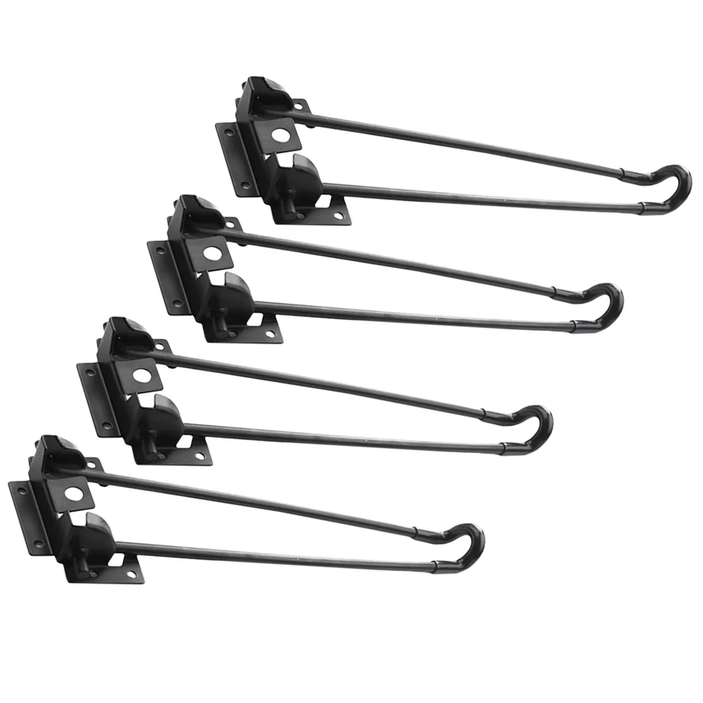 4 Pc Foldable Table Desk Legs Folding Metal Bracket 205X10CM Kitchen Black for Coffee