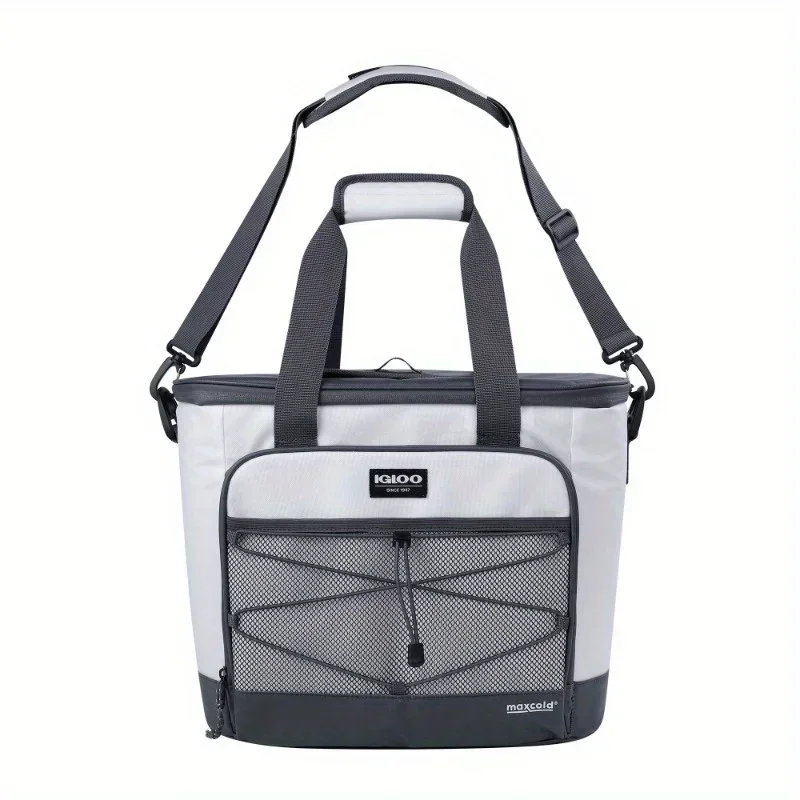 28 علبة تبريد بحرية ناعمة الجوانب، باللون الأبيض والرمادي