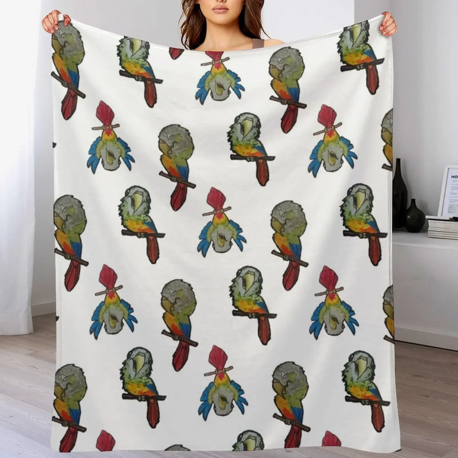 

Pineapple green cheek conure collection Throw Blanket manga Comforter Thin Weighted Blankets