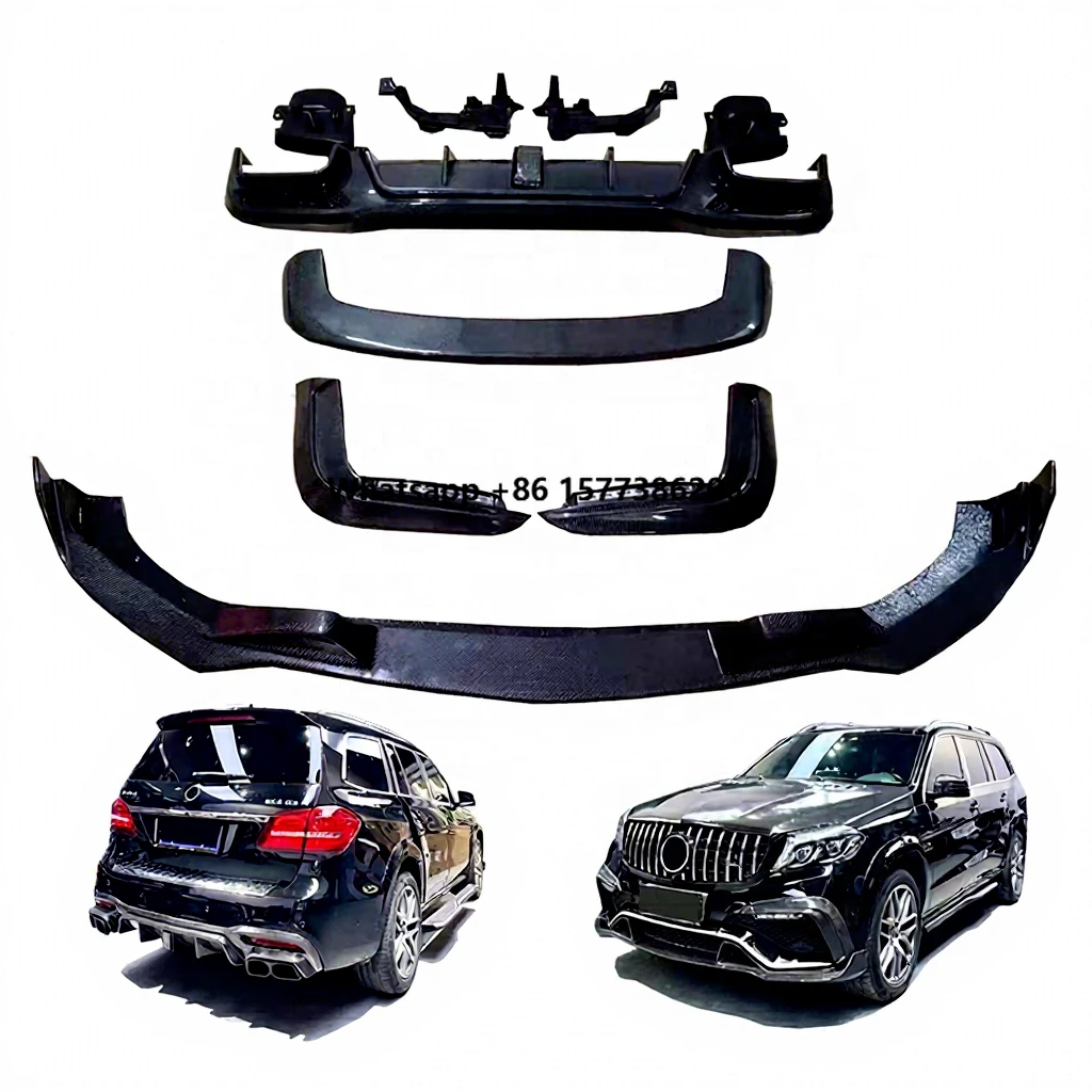 

High Quality B Style for GLS 63 X166 16-19 450 53 Carbon Fiber Body Kit Front Lip Rear Diffuser