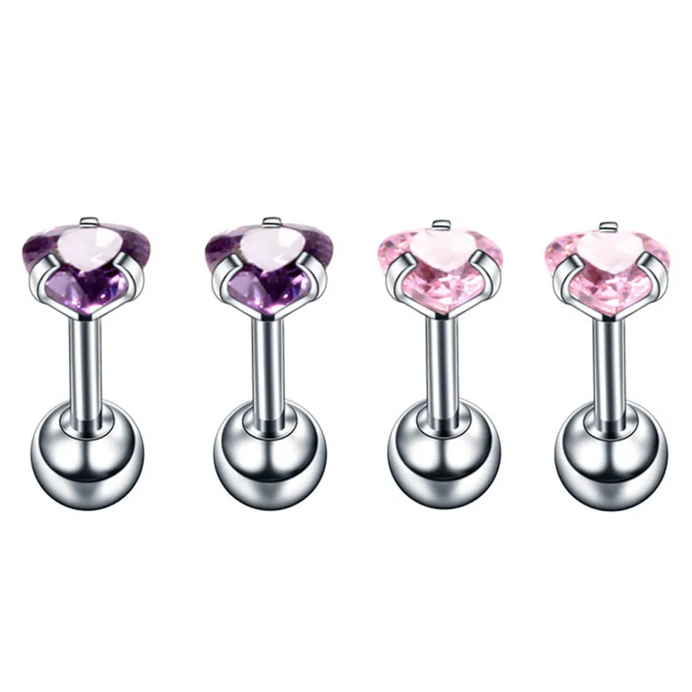 

12 Pcs Zircon Stud Earrings Set Piercing Jewelry Cartilage Stainless Steel Fashion Women Body Shinning Eye catching Daily Easy