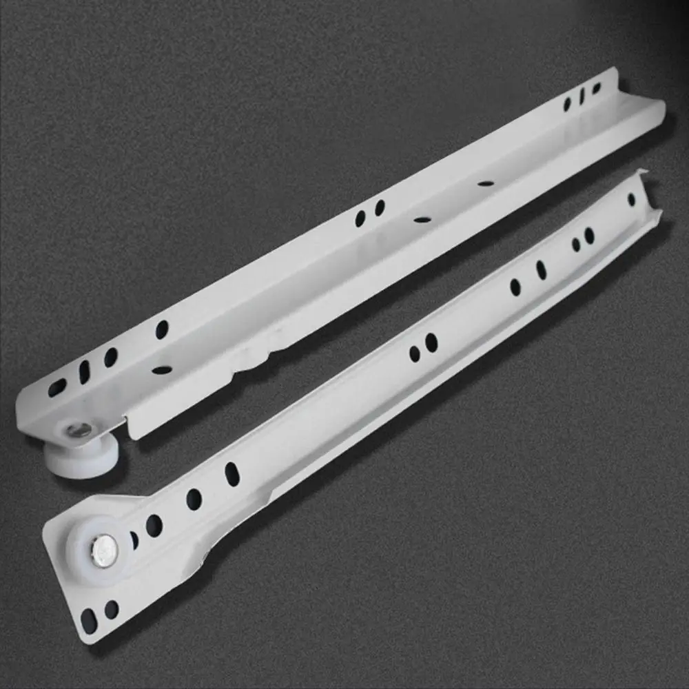 1Pair Mute Two Section Drawer Track Slides Cabinet Rails Thickening Computer Table Chute Clothing Cabinets Keyboard Roller