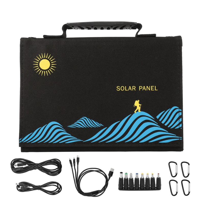 1000W Foldable Solar Panel Portable Solar Cell Folding Bag With USB+DC For Outdoor Hiking Camping Mobile Phone Charging