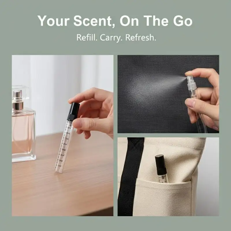 1 Pcs Mini Perfume Spray Atomizer Refillable Travel Bottle Compact Size for Scent Carry Reuse in Suitcase or Pocket