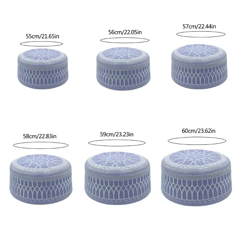 Cappelli musulmani in rete ventilata estiva Cappelli da preghiera leggeri e confortevoli Turbante musulmano Uomo Foulard Hijab Cofano Berretti ebrei indiani