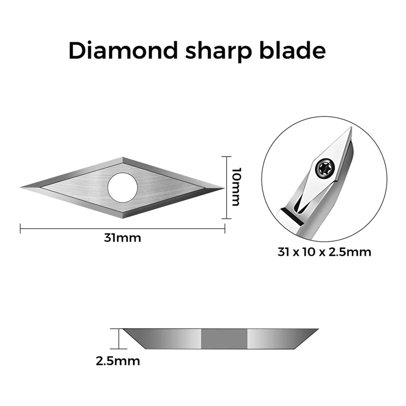 Ensemble d'inserts de fraises en carbure de tungstène, outils de tournage de tour à bois, 30x10mm, diamant, coin pointu et coin arrondi, durable, 10 pièces