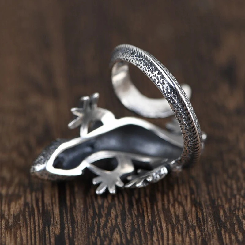 FOXANRY خمر اليدوية الحيوان خواتم للنساء الأزواج INS الموضة الإبداعية الأحمر العينين السحلية الدائري حفلة عيد ميلاد مجوهرات هدايا