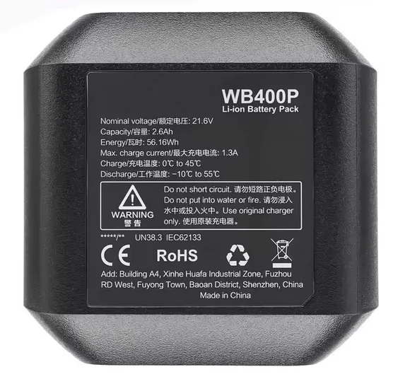 WB400P Li-ion Battery For Godox AD400PRO External Flash Light Camera Lamp Power Battery Backup