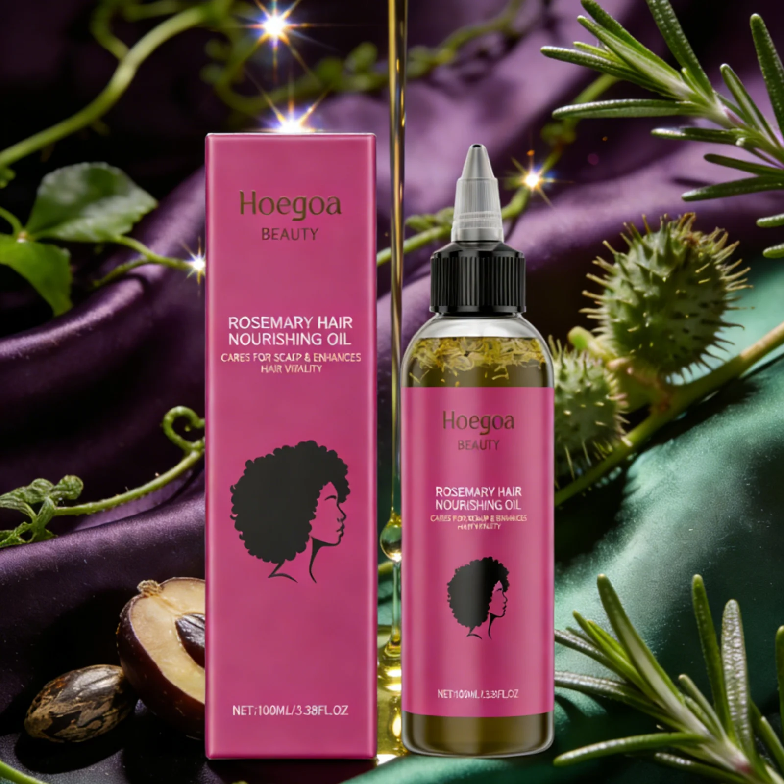 

Hoegoa Rosemary Oil for Hair Growth Promoter Damaged Hair Repair Scalp Care Products Batana Oil for Hair Loss Treatment 100ml