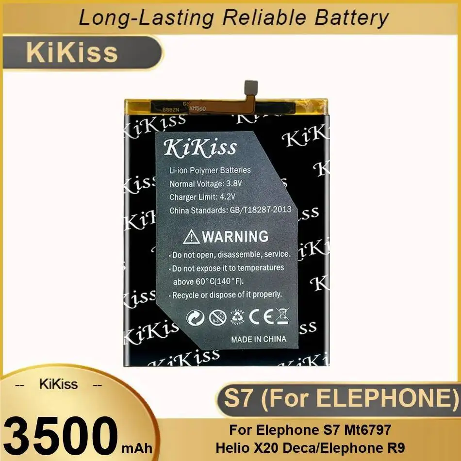 

Mobile Phone Battery Reliable Power Supply For Elephone S7 MT6797 Helio X20 Deca R9 3500Mah