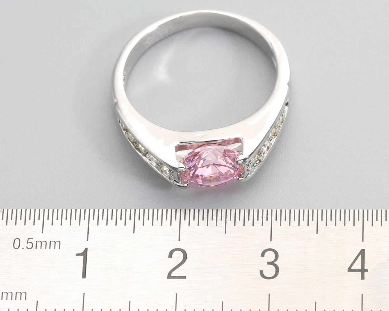 7*7mm Pink Kunzite6  925 Sterling Silver Ring Q1103-F